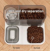 Large Capacity Automatic Dog Food Container Dispenser Drinking Water Bowl Wet and Dry Separation Cat Food Bowl Pet Supplies