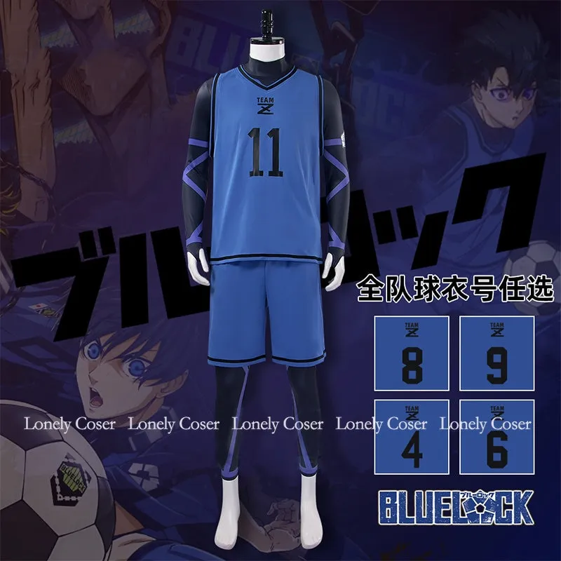 Anime azul bloqueio no.11 camisa de futebol isagi yoichi cosplay traje  peruca chigiri hyouma equipe esportiva z no.4 bachira meguru men -  AliExpress