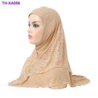 หมวกผ้าโพกหัวเย็บลูกไม้ผ้าคริสตัลลินิน H126
