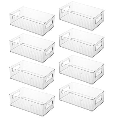 Stackable Storage Organizer Box Storage Box Clear BPA Free Organizer for Refrigerator, Freezer and Kitchen
