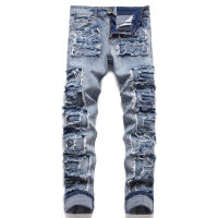 【CW】Men Jeans Jean Homme Streetwear Ripped Denim Pants Trend nd Trousers For Casual Solid Biker Slim Fit Male Design Cozy