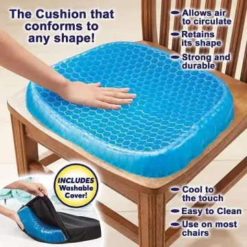 GEL SEAT CUSHION Double Thick Egg Crate Non-Slip Pain Relief