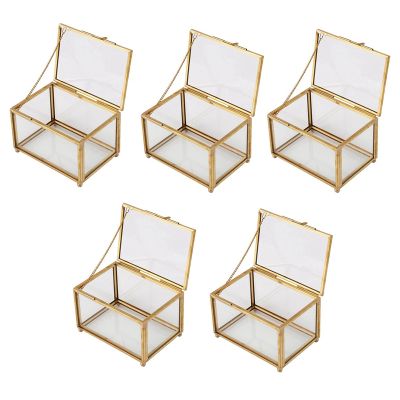 5X Geometric Glass Style Jewelry Box Table Container for Displaying Jewelry Keepsakes Home Container Ewelry Storage