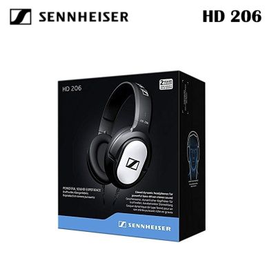 HD206 Sennheiser หูฟังแบบมีสาย3.5มม. ชุดหูฟังสำหรับเล่นกีฬาแยกเสียงรบกวนหูฟังเพลงของแท้เบสลึก