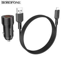 ที่ชาร์จแบตในรถ Borofone BZ19พอร์ตคู่เหมาะสำหรับ Apple แอนดรอยด์ชนิด C โทรศัพท์มือถือชาร์จในรถหัว Baoyijinchukou