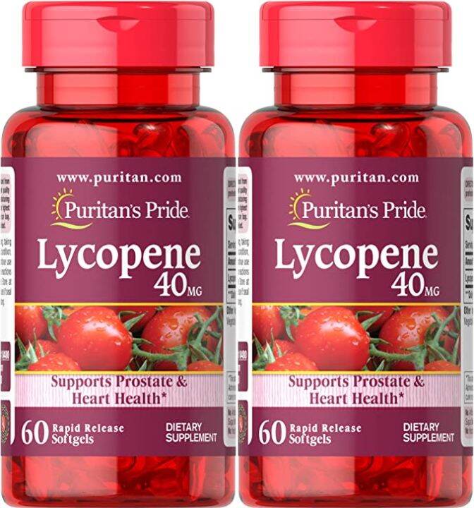 Puritan's Pride Lycopene 40 mg, Supplement for Prostate and Heart Health Support**, Contains