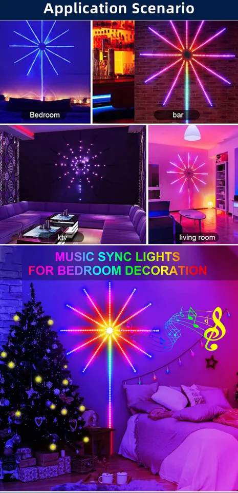 Smart Firework Led Lights USB Powered Color Changing LED Strip Lights with  App Control, Remote, Control Box,with Launch Burst Effect and Music Sync  Lights for Bedroom, Room, Christmas, Party