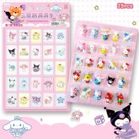 LIKE TGM 25Pcs/set Cinnamoroll ฟิกเกอร์แอคชั่นปิกาจู คุโรมิ ปิกาจู โมเดลอนิเมะ Kuromi จี้รูปอะนิเมะ พลาสติกทำจากพลาสติก ของขวัญสำหรับเด็ก