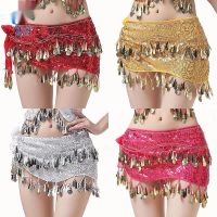 【YD】 Belly Costume Hip Scarf Ballroom Sequin Wear Coins Wrap Skirt