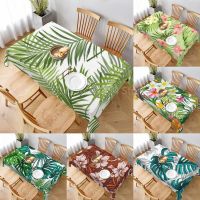 【cw】 Tablecloth Tropical Leaves Palm Leaf Table Cloths Rectangle Cover Table for Outdoor Wedding Party Dining Room Table ！