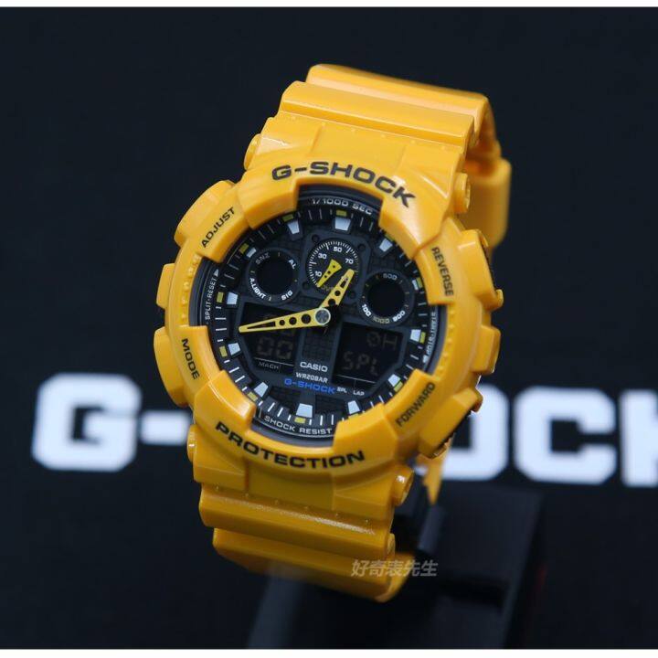 นาฬิกาข้อมือga-100a-9adr-casio-gshock-rubber-รุ่น-bumblebee-limited-edition-yellow