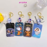 【hot sale】 ◆◄◄ B11 AROMA Cartoon Card Holder Astronaut Student Crayon Shin-chan Kitty Cat Bus Card Cover Meal Card Cartoon Keychain