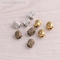 50pcs/Lot Antique Gold-Color Buddha Head Charm Beads Fit DIY Making Jewelry Accessories 7x7x9mm