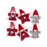 7 Kinds 2Pcs Knitted Plush Doll Christmas Pendant Christmas Tree Ornaments Wall Hanging Decoration Xmas Kids New Year Gifts