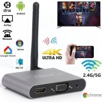 Mirascreen X6W Plus 2.4G 5G 4K ไร้สายตัวรับ VGA Miracast Airplayer HDMI เครื่องอุปกรณ์เชื่อมต่อกับ Wifi สำหรับโทรศัพท์ TV