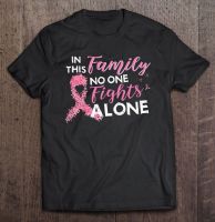 In This Family No One Alone Fights Head And Awareness Cancer Pink Ribbon T Shirt Anime Manga Couple