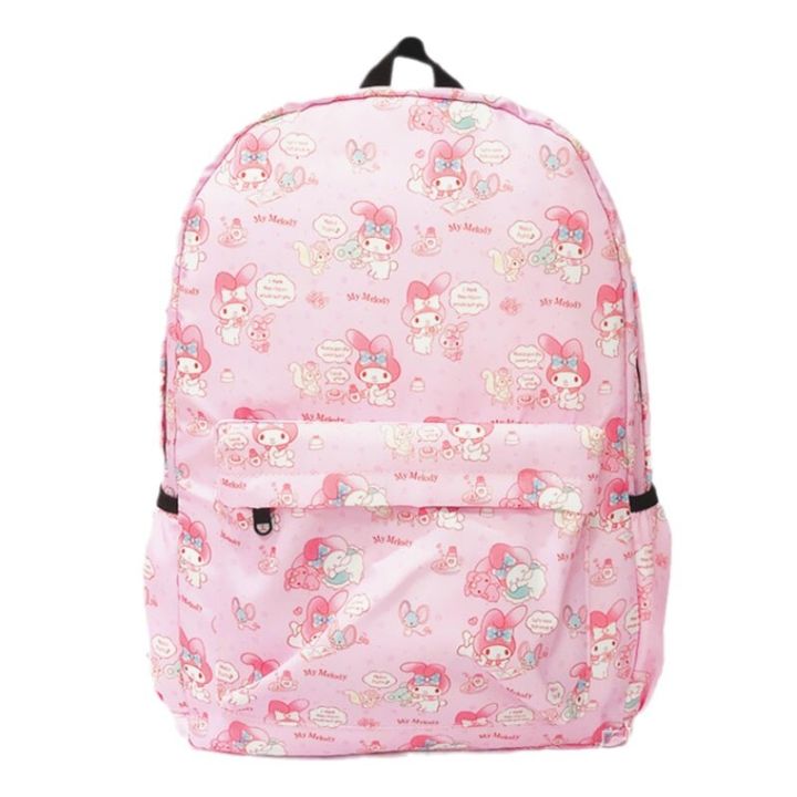 sanrio-anime-my-melody-kuromi-cinnamoroll-student-bag-backpack-parent-child-lightweight-tarp-backpacks-for-children-kawaii-toys