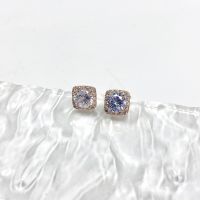 Er042 Cubic Zirconia ต่างหู (สีโรสโกลด์)