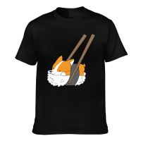Design MenS Tee Sushi Corgi Dog Cotton Fashion Summer Tshirts