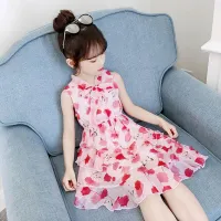 Ryn studio ชุดเดรส Midi Dress แขนกุดผ้าชีฟองลายจุดสําหรับเด็กอายุ 3-13 ปี 110-160 ซม