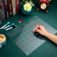 【YD】 1pcs Erasable Whiteboard Fridge Magnetic Board Transparent Dry Calendar Planner Plan School Children