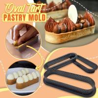 Oval Shape Egg Tart Cake Ring Plastic Perforated DIY French Dessert Pastry Mould Fruit Cookies Kitchen Baking Molds