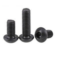 30pcs 2#-56*12 black Allen half round head Screws inner hexagon socket Machine bolts Nail 10.9 grade alloy steel