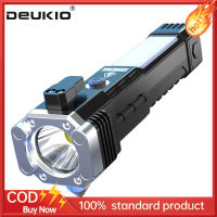 DEUKIO ไฟฉายอเนกประสงค์สำหรับรถยนต์,ไฟฉายไฟชาร์จusb ค้อนทุบกระจกแรงหนีหน้าต่างรถหัก