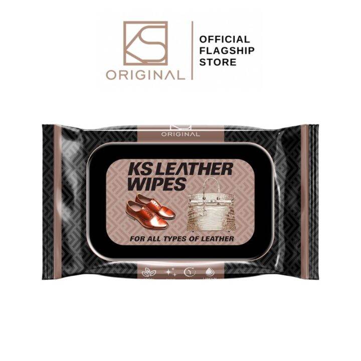 KS ORIGINAL Ks Premium Leather Wipes Clean Bag Shoe Sofa Shine Protect
