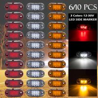 6/10PCS ไฟเตือน2 Led Side Marker Diode Light ไฟท้าย Trailer รถบรรทุกรถบรรทุก12V 24V อุปกรณ์เสริมสีส้มสีขาวสีแดง