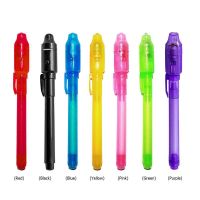 YANDUN เด็ก การเรียนรู้ ปากกาสีวิเศษ พู่กัน ปากกาเรืองแสง Lnvisible ปากกาเมจิก ปากกาเรืองแสง 2 In 1 Light Pen ปากกาหมึกล่องหน ปากกาหลอดไฟ LED