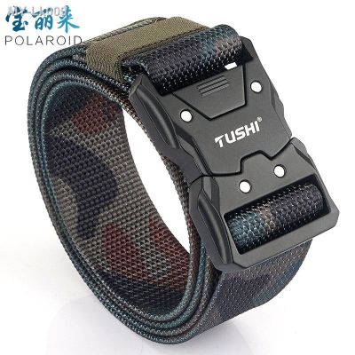 New men tactical inserted nylon belt leisure tooling quick release outdoor buckle joker belts ☞▬