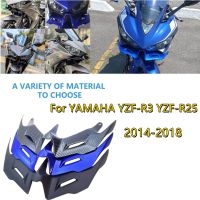 Motorcycle Front Aerodynamic Fins Windshield Fairing Wing For Yamaha YZF R3 R25 2014-2018 Black Blue Red Carbon fibre Colours