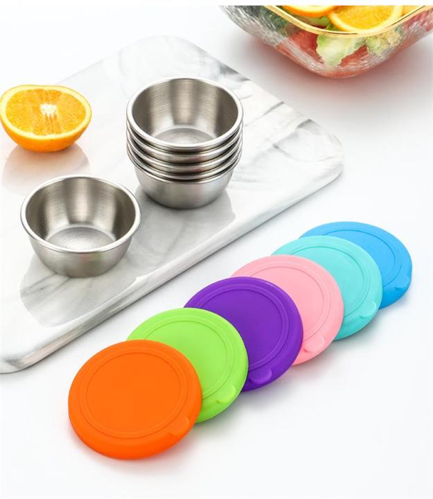 sealed-stainless-steel-dipping-plate-outdoor-sauce-cup-with-cover-silicone-covered-sauce-container-small-stainless-steel-sauce-cup-portable-dipping-plate