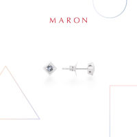 MARON✨ [ของแท้] ต่างหูเสริมดวง ต่างหูพลอยแท้ เงินแท้ แถมฟรี ผ้าเช็ดเครื่องประดับ มีใบรับประกัน พร้อมกล่อง พร้อมส่ง I My DAYS Stud Earrings with White Topaz