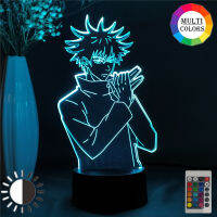 Jujutsu Kaisen fushiguro Megumi LED 3D ไฟกลางคืนอะนิเมะ fingure สำหรับห้องนอนตกแต่งเด็กเด็กของขวัญมังงะ gadg โคมไฟตั้งโต๊ะ