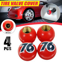 4PCS Universal Car Bike Tyre Tire Air Valve Stem Dust Caps Cover For Car Bike Red Number 76 Ball Plastic Sphere