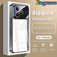 Jingsanc เคสใสสำหรับ Realme C55 NFC C35 C53สีดำกันกระแทก C33 C31 C30 C25Y C11 Narzo 50i 50A Prime 50 Pro 5G 4G หรูหรา HD เคสชุบโลหะด้วยไฟฟ้าพร้อมด้วยการป้องกัน C55 TPU นิ่มฝาครอบ S001-1