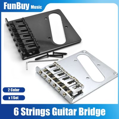 ‘【；】 6 Saddles Electric Guitar Bridge Tailpiece For TL Electric Guitar Replacement Chrome Black Guitar Parts