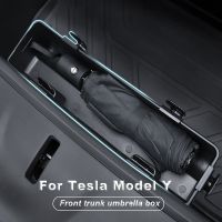 Umbrella Storage Box for Tesla Model Y Front Trunk hook Organizer Holder ABS Flocking Car Interior Styling Accessories 2021-2023