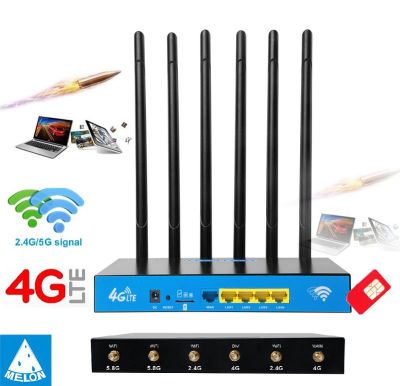 4G Router 1200Mbps เราเตอร์ ใส่ซิม รองรับ 4G 3G, 6 External High Gain Antennas, Home High-Performance