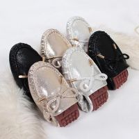 hot【DT】 gold/silver sequined foldable ballet shoes bowtie flats glitter leather bow espadrilles women loafers schoenen vrouw y434