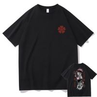 Japanese Anime Black Clover Asta Graphic T-shirts Men Pure Cotton Eu Plus Size Oversized Tshirt Mens Fashion Tees XS-4XL-5XL-6XL