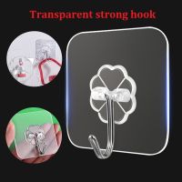 Transparent Seamless Hook Kitchen Bathroom Strong Sticky Hook Kitchen Storage Tool Bathroom Hanger Storage Rack Hanging Stickers