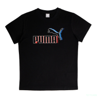 New Summer PUMA JUNIOR GRAPHIC black T-shirt; fashion versatile t-shirt