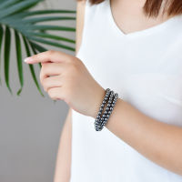 Terahertz Bracelet 6-12mm titanium Hertz polysilicon spirit bracelet Natural Stone Terahertz Stone Beads Faceted Round