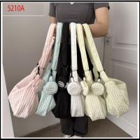 5210A กระเป๋าใส่เงิน กระเป๋า Crossbody ผ้าใบแคนวาส สีทึบทึบ ถุงเมฆ ลำลองแบบสบายๆ จุได้มาก กระเป๋าโท้ท สำหรับผู้หญิง