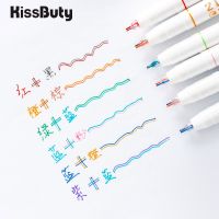 6pcs/box 2 Lines Pen Set Double Lines Art Markers Pen Marker Lettering Pen Bullet diary pen Drawing Pens School Stationery