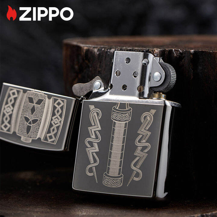 zippo-th-ors-hammer-design-black-ice-pocket-lighter-49404การออกแบบค้อนของ-th-or-ไฟแช็กไม่มีเชื้อเพลิงภายใน