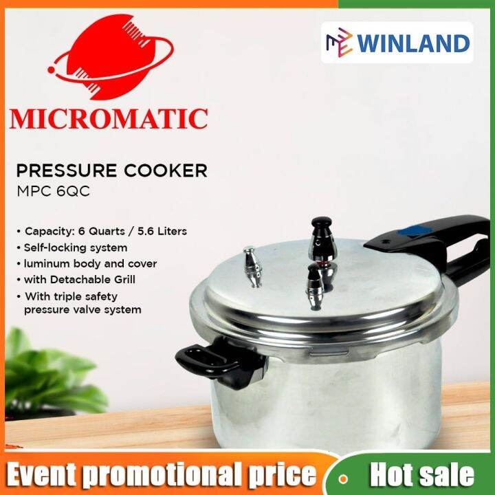 MICROMATIC by Winland Pressure Cooker 6 Quarts / 5.6 Liters MPC6QC